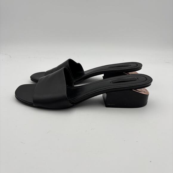 Alexander Wang Lou Leather Block Heel Slides Sandals Women's 40.5 - Picture 5 of 12